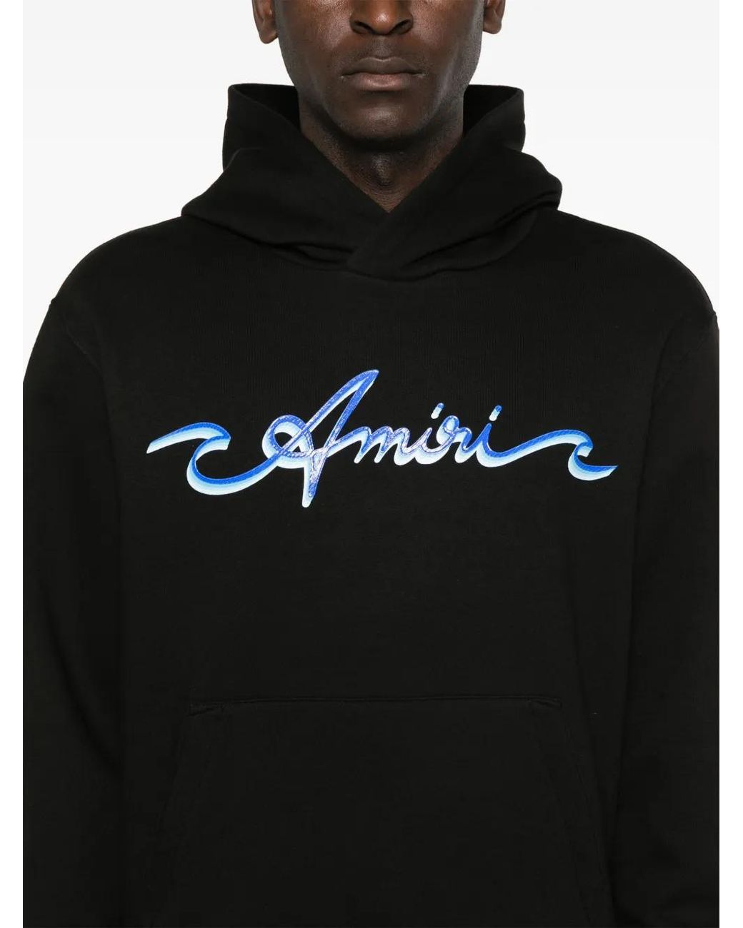 Amiri Black Relaxed Fit Hooded Sweatshirt With Logo Print for men