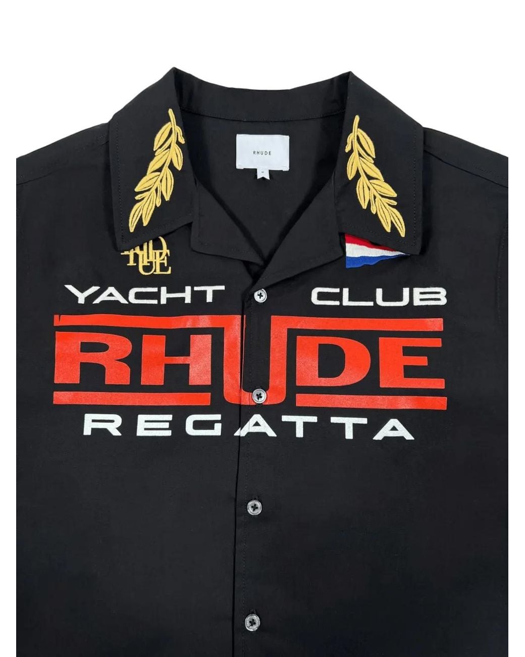 Rhude Black Regatta Logo-Print Shirt for men