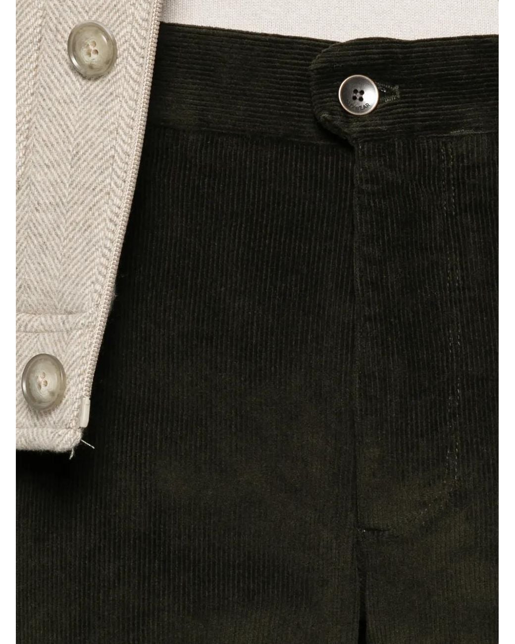 Incotex Black Corduroy Trousers for men