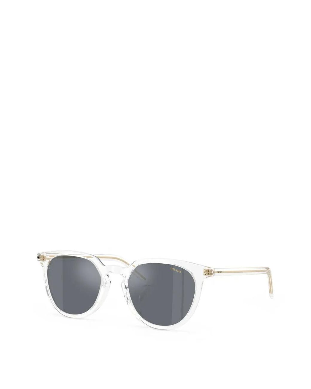 Prada Gray Transparent Phantos-Frame Sunglasses for men