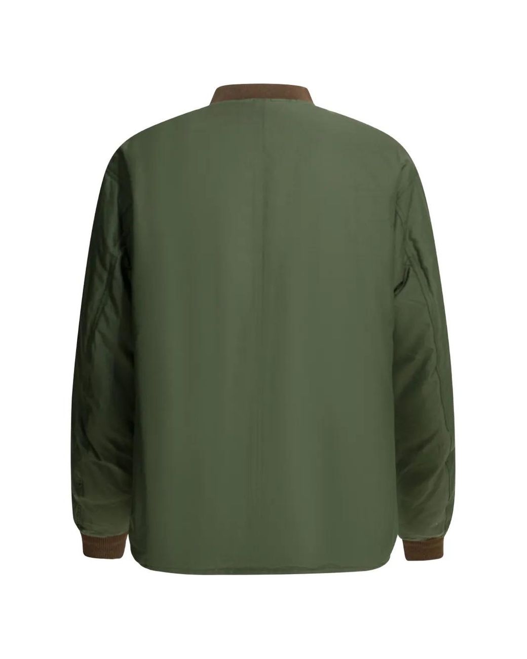 Visvim Green Contrast-Trim Button-Up Bomber Jacket for men