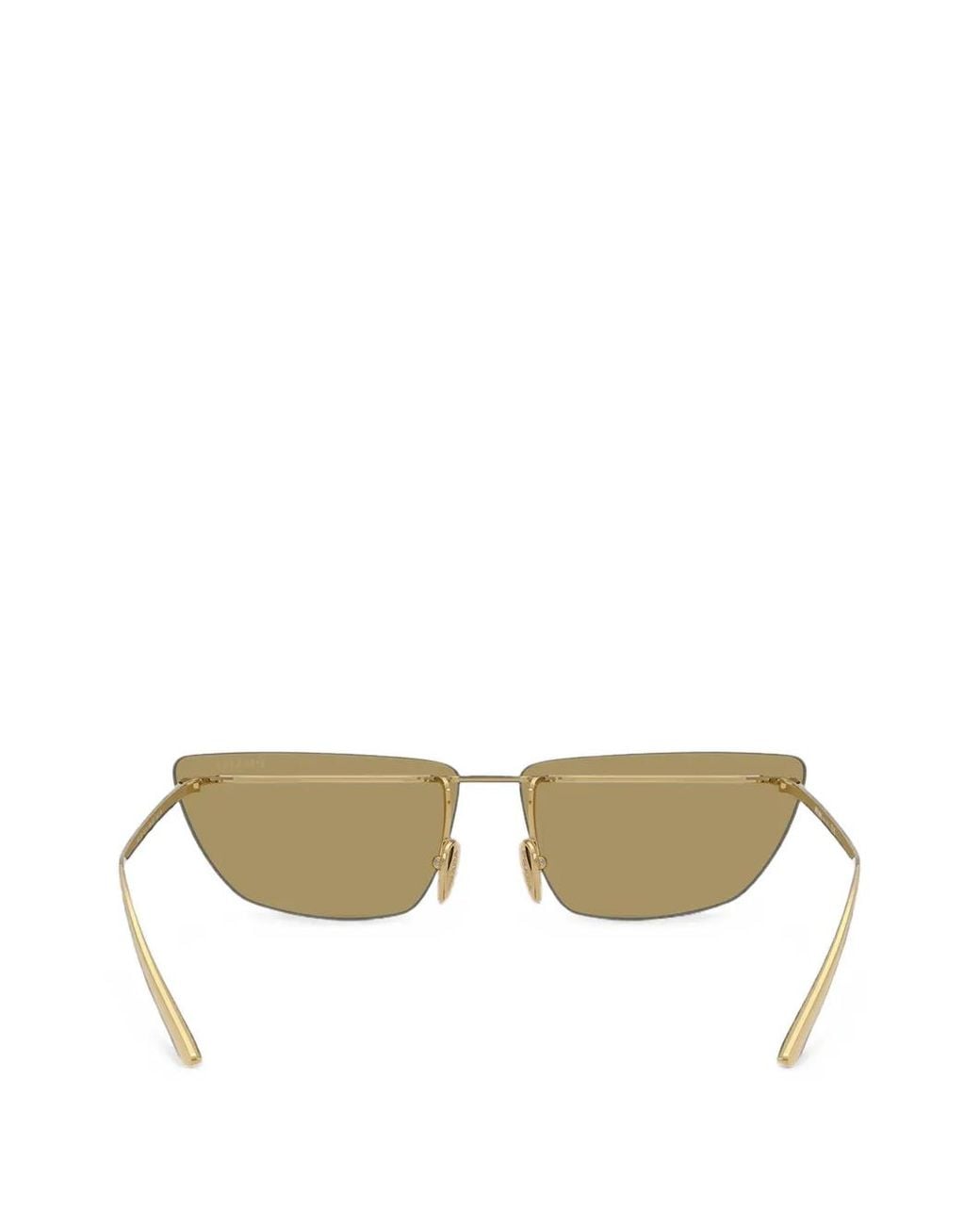Prada Metallic Rimless Cat-Eye Sunglasses