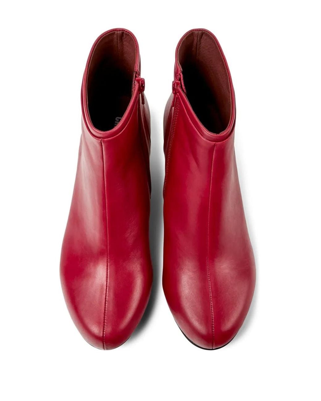 Camper Red Round-Toe Leather Boots