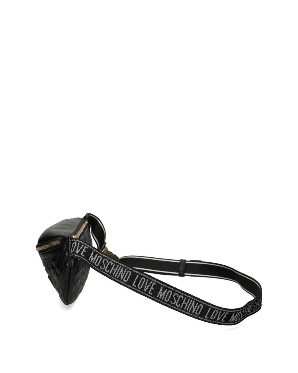 Love Moschino Black Quilted Logo Belt Bag