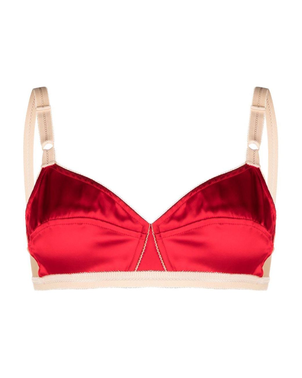 N°21 Two-tone Full-cup Bra in Red