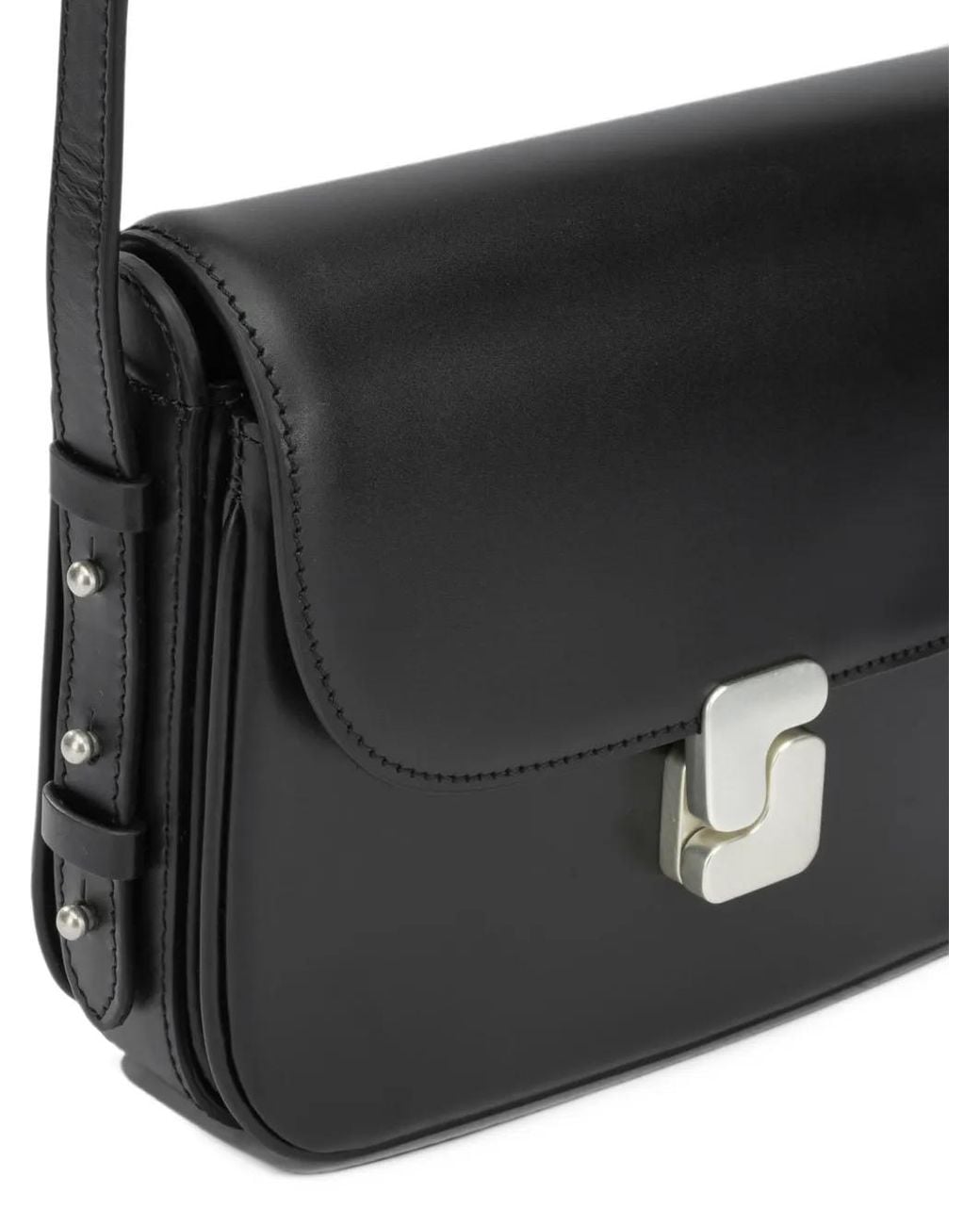 Soeur Black Small Leather Crossbody Bag