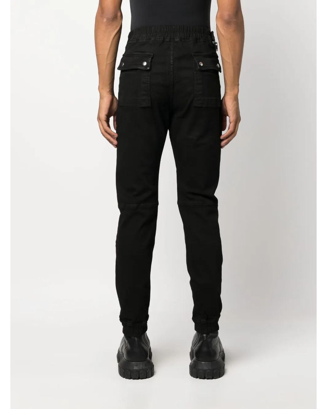 Rick Owens Black Aircut Decorative-Zip Skinny Joggers for men