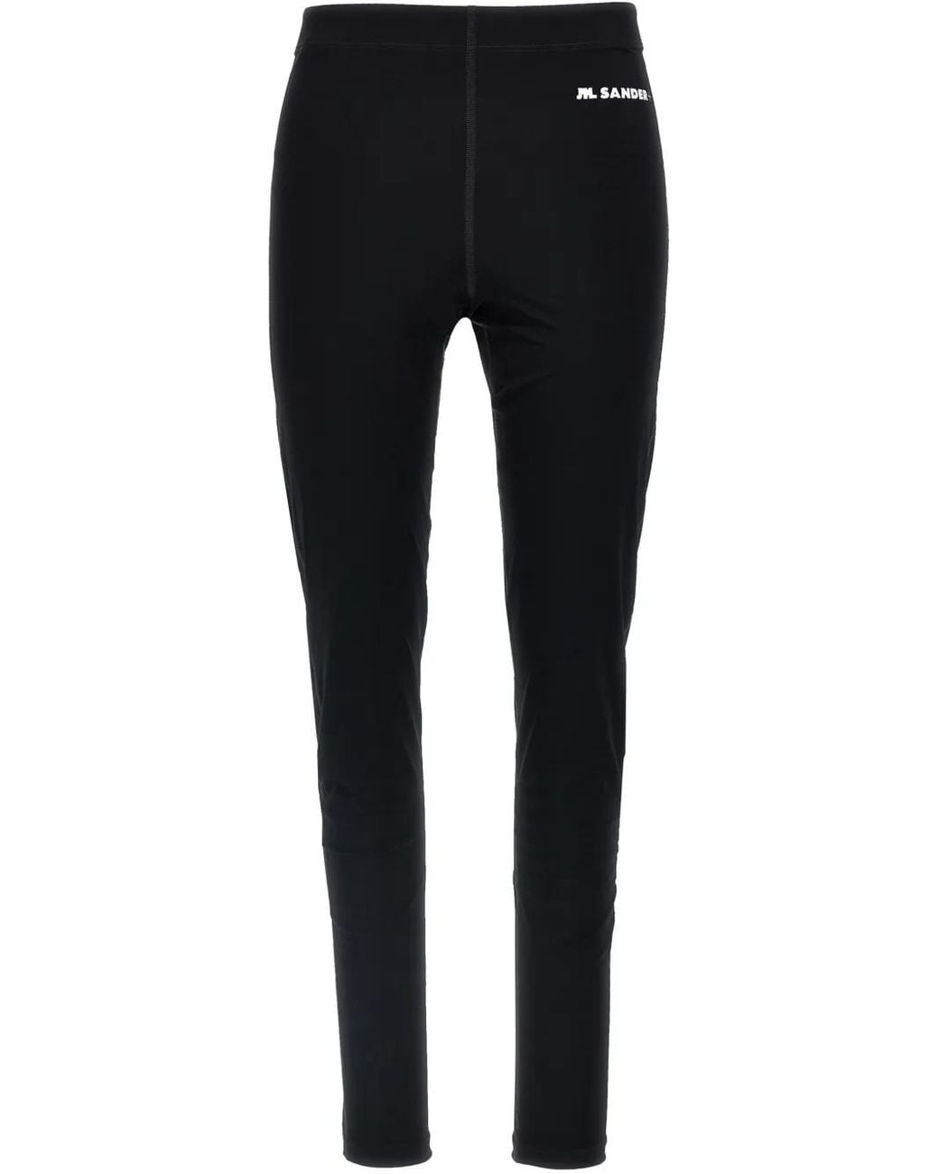 Jil Sander Blue Fitted Leggings With Distinctive Waistband Print