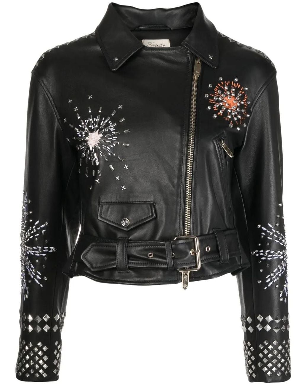 Temperley London Black Zipped Biker Jacket