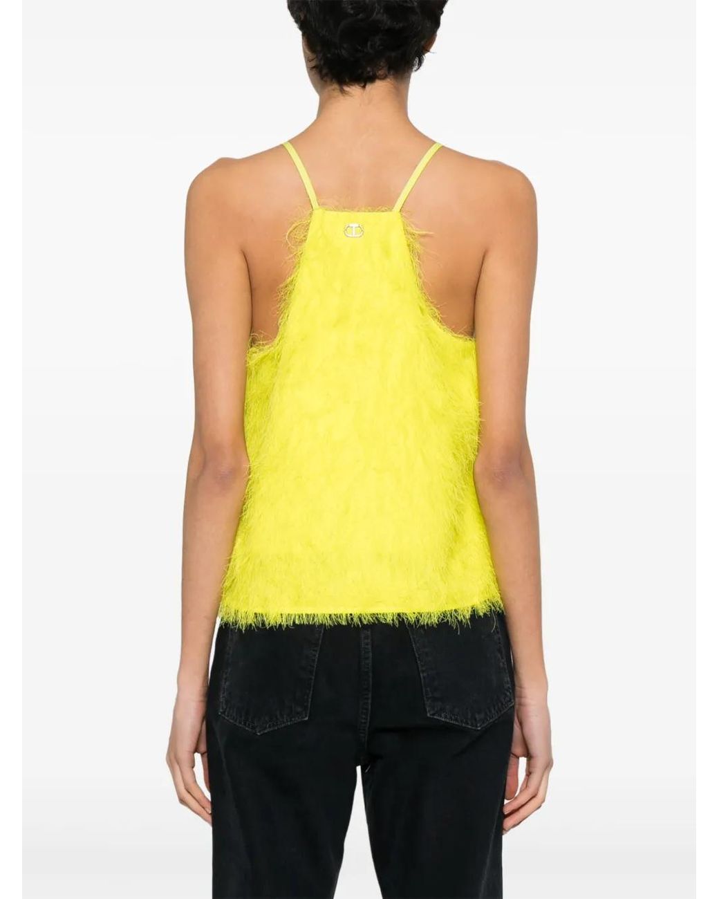 Débardeur À Design De Plumes Twinset en coloris Yellow