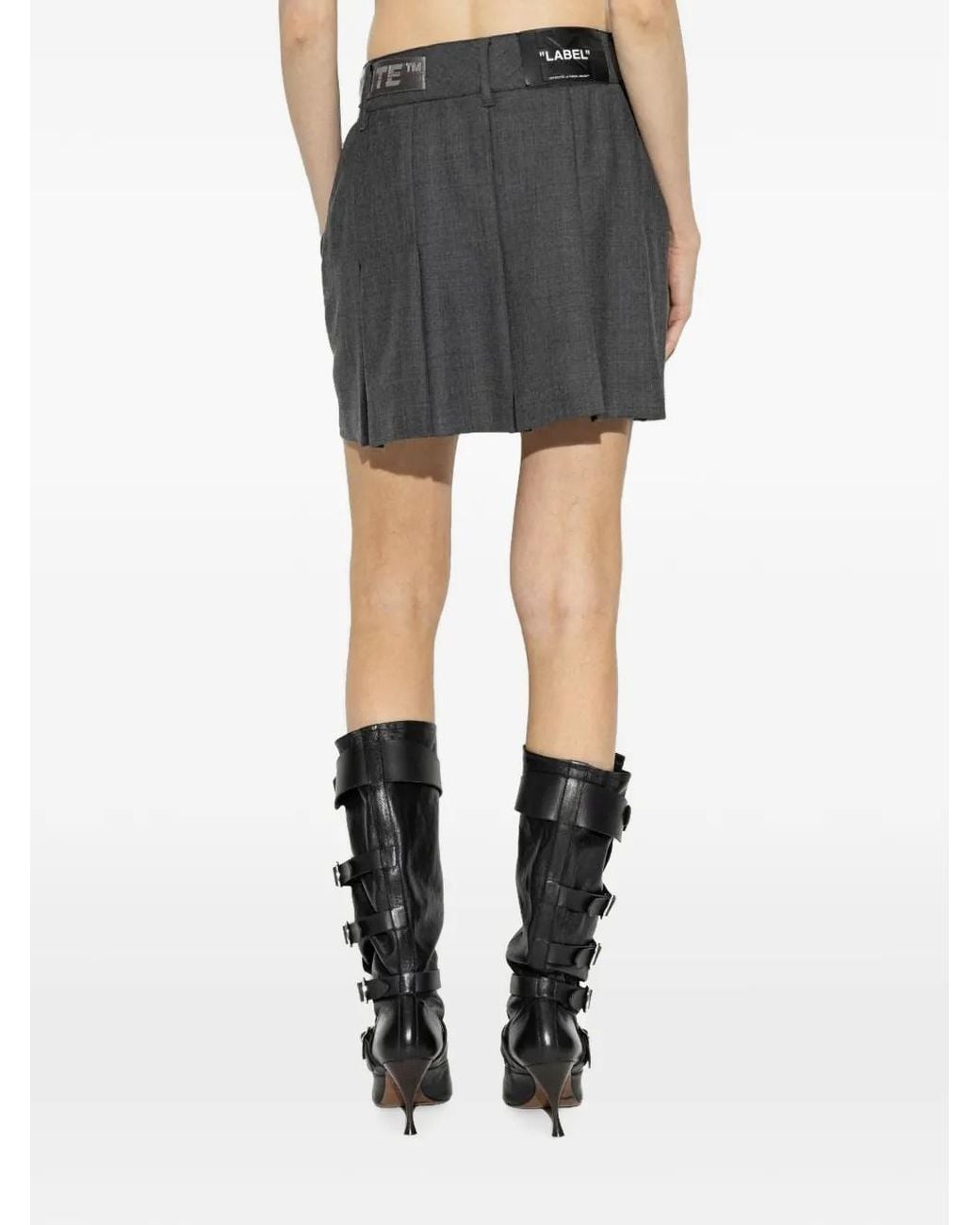 Off-White c/o Virgil Abloh Gray Light Wool Mini Skirt