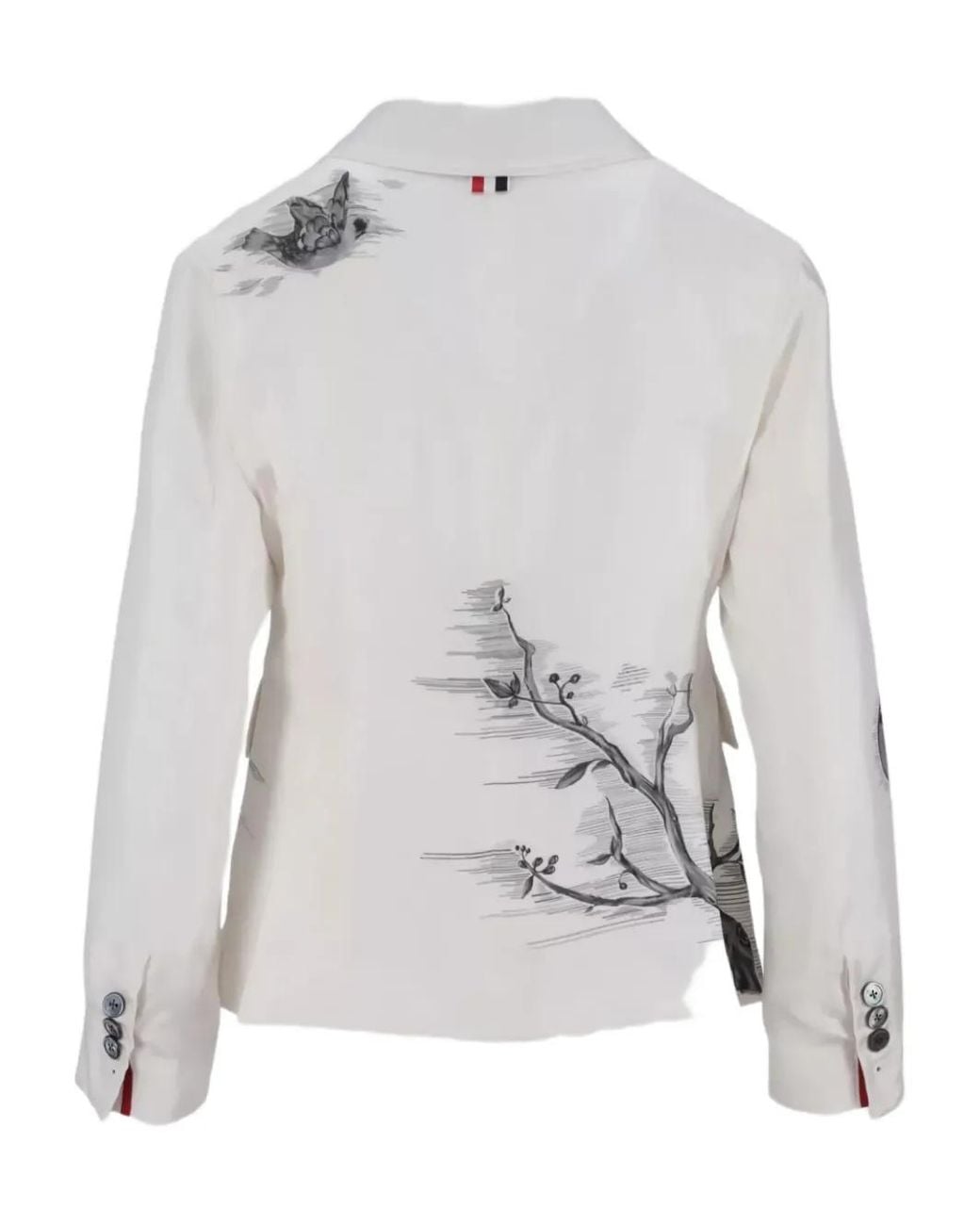 Thom Browne Gray Bird Print Jacket