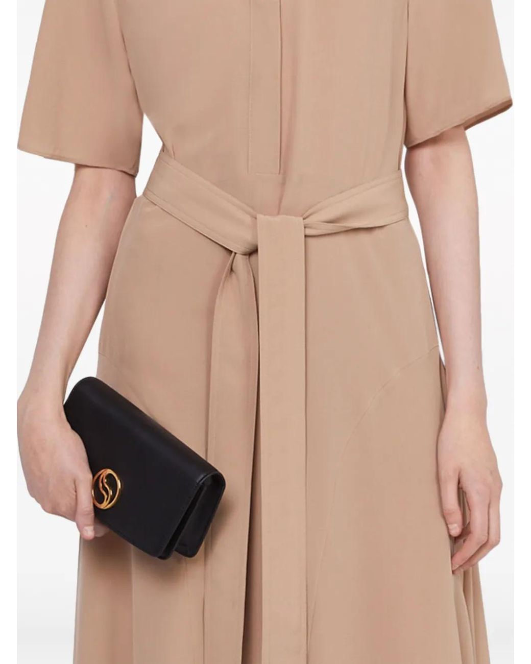 Stella McCartney Natural Silk Shirt Midi Dress