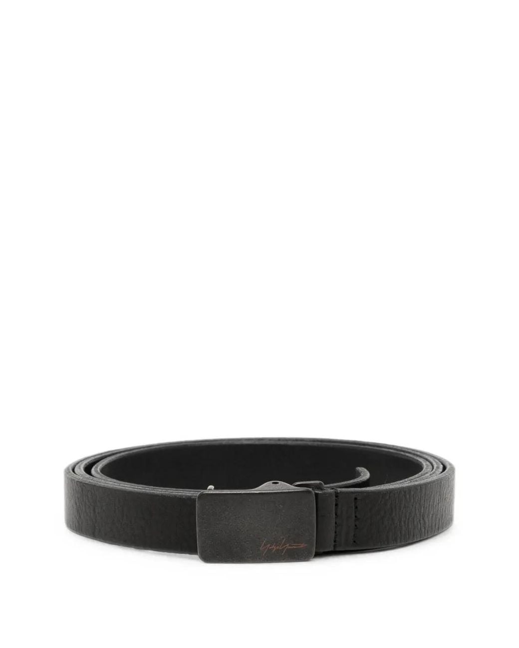 Yohji Yamamoto White Logo-Engraved Buckle Belt for men