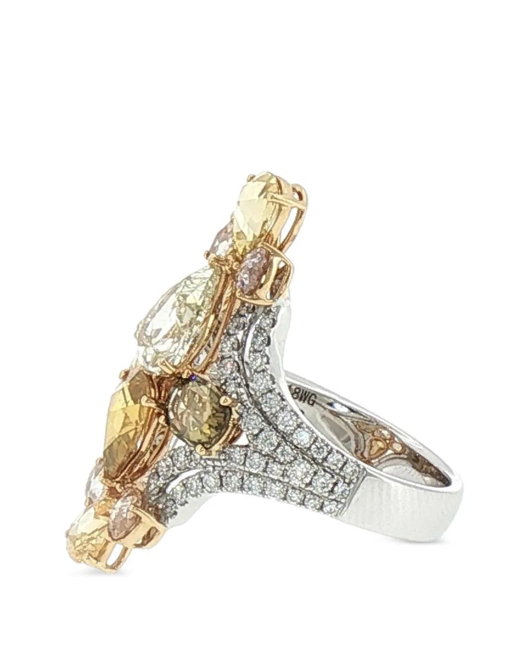 HYT Jewelry Metallic Floral Diamond Ring