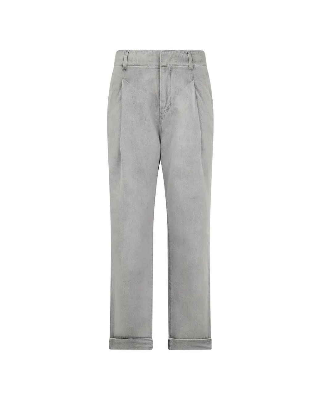 Moorer Gray Turn-Up Trousers
