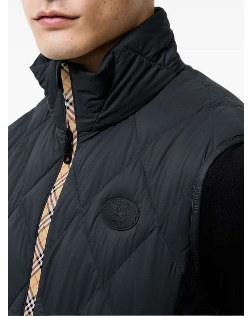 Burberry Blue Packable Quilted Nylon Acresford Gilet for men