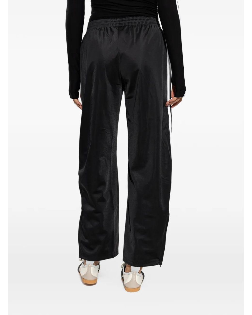 Adidas Black Firebird Logo-Embroidered Side-Stripe Track Pants