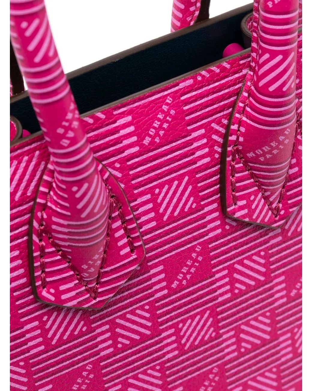 Moreau Pink Logo-Print Leather Shoulder Bag