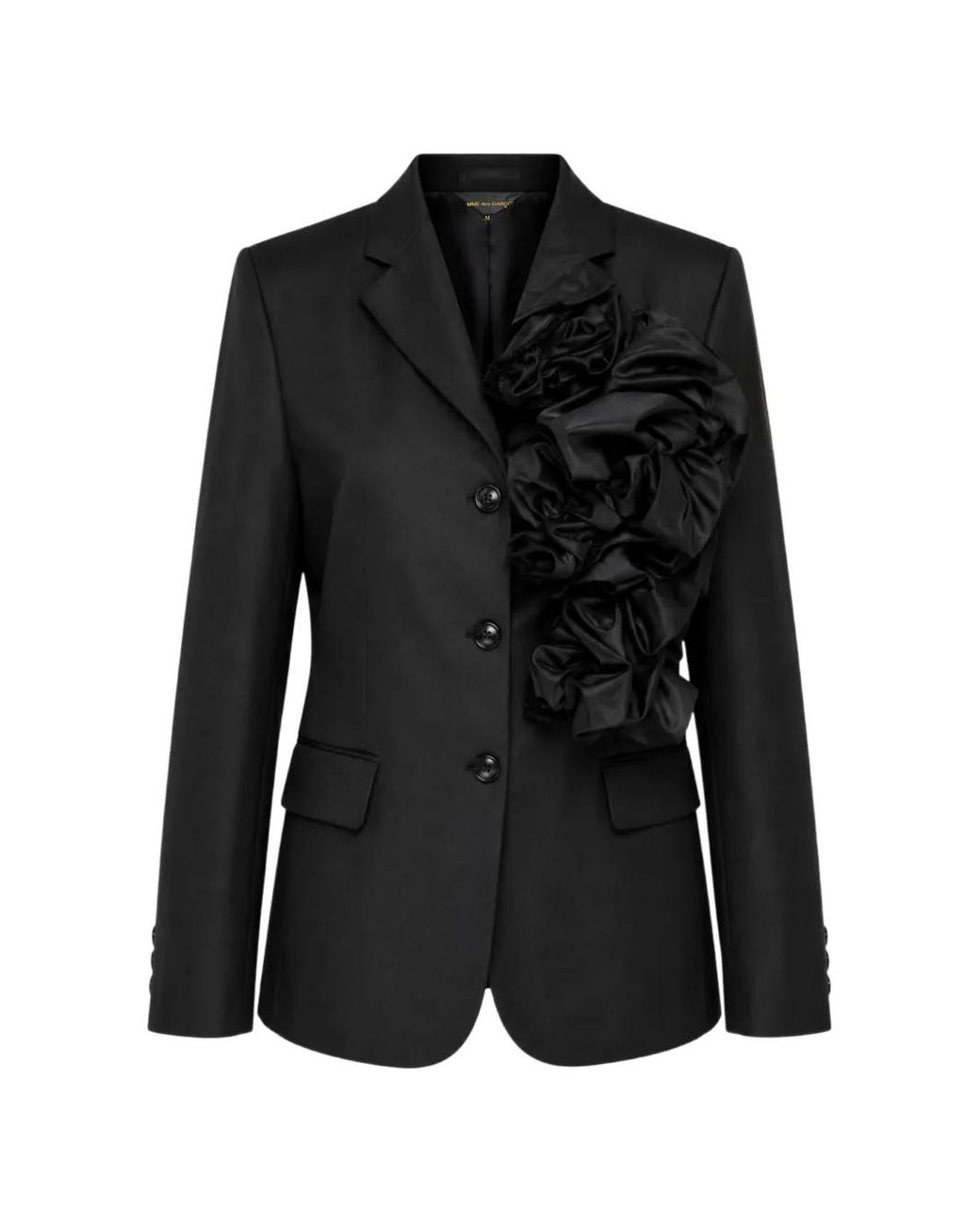 Comme des Garçons Black Ruffled Appliqué Blazer