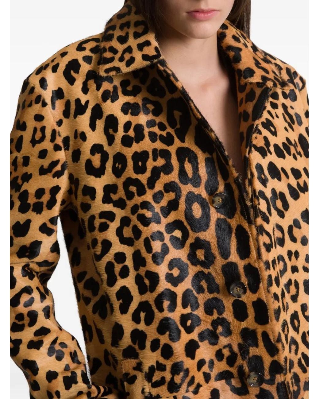 Alberta Ferretti Natural Leopard Print Coat