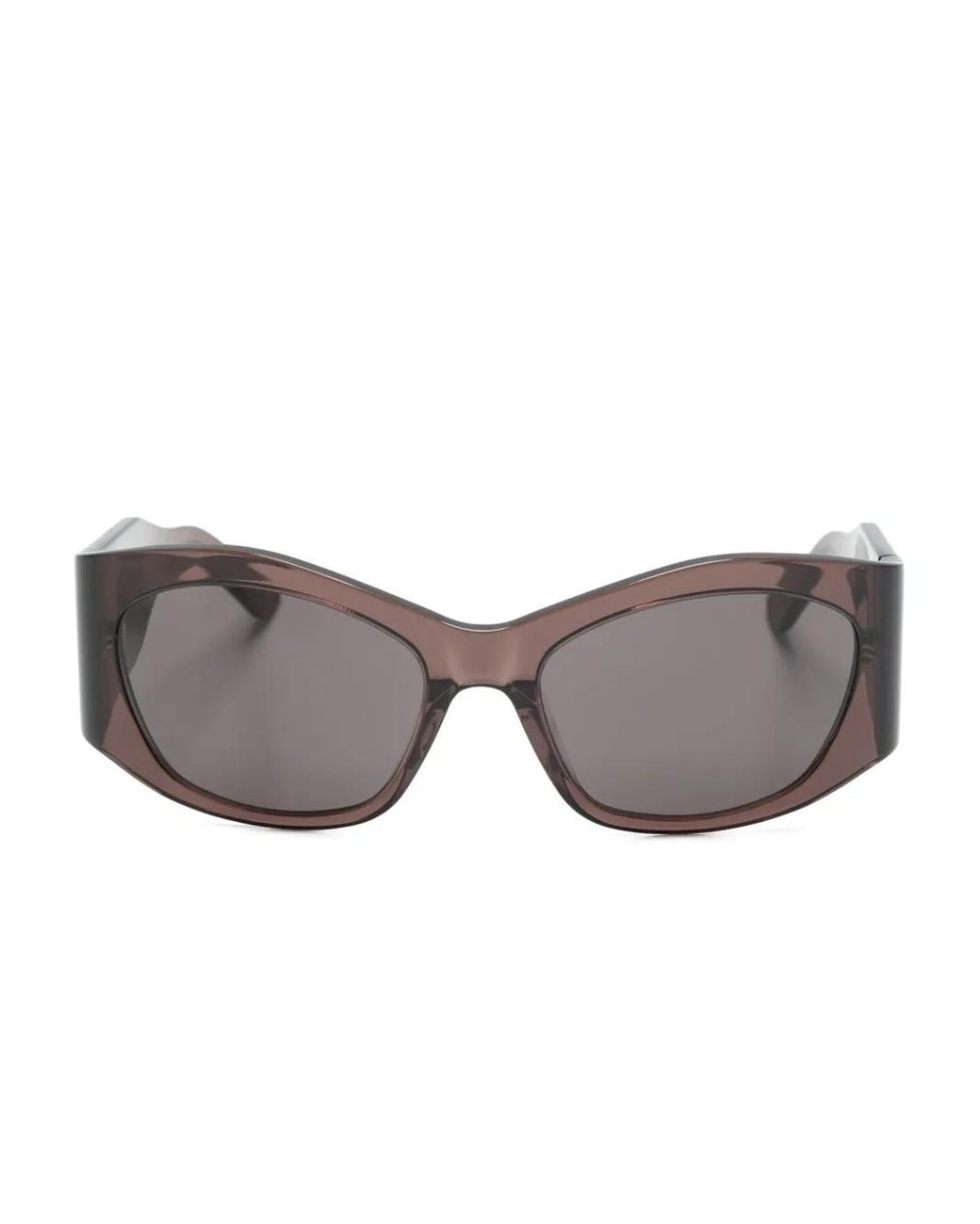 Balenciaga Gray Transparent Geometric-Frame Sunglasses