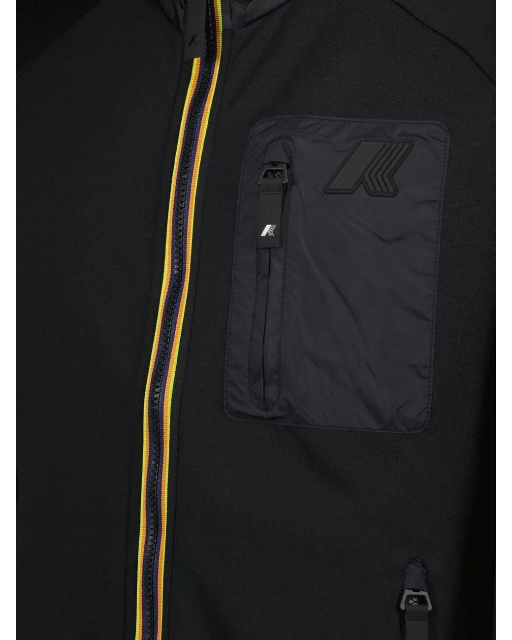K-Way Black Lecrey Double-Zip High-Neck Jacket for men