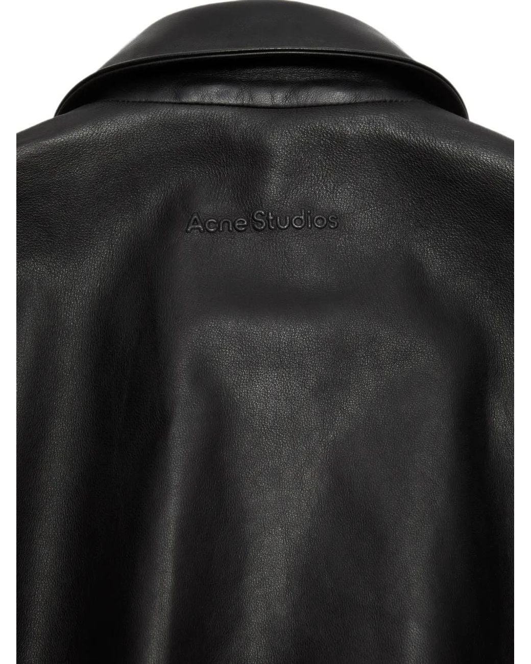 Acne Black Logo-Debossed Cropped Jacket