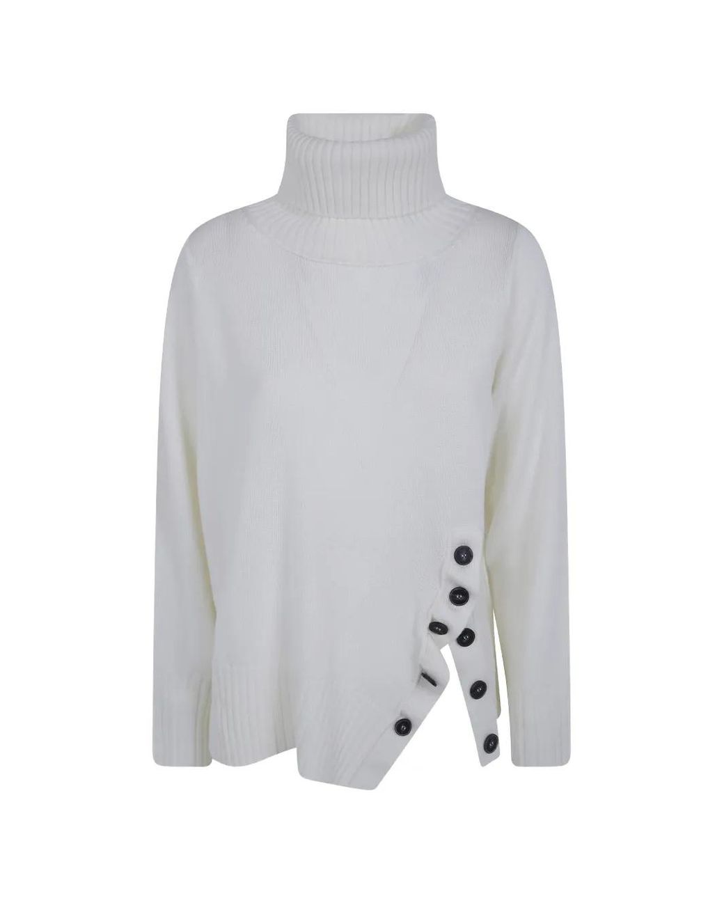 Pierantoniogaspari Gray Button-Detail Roll-Neck Sweater