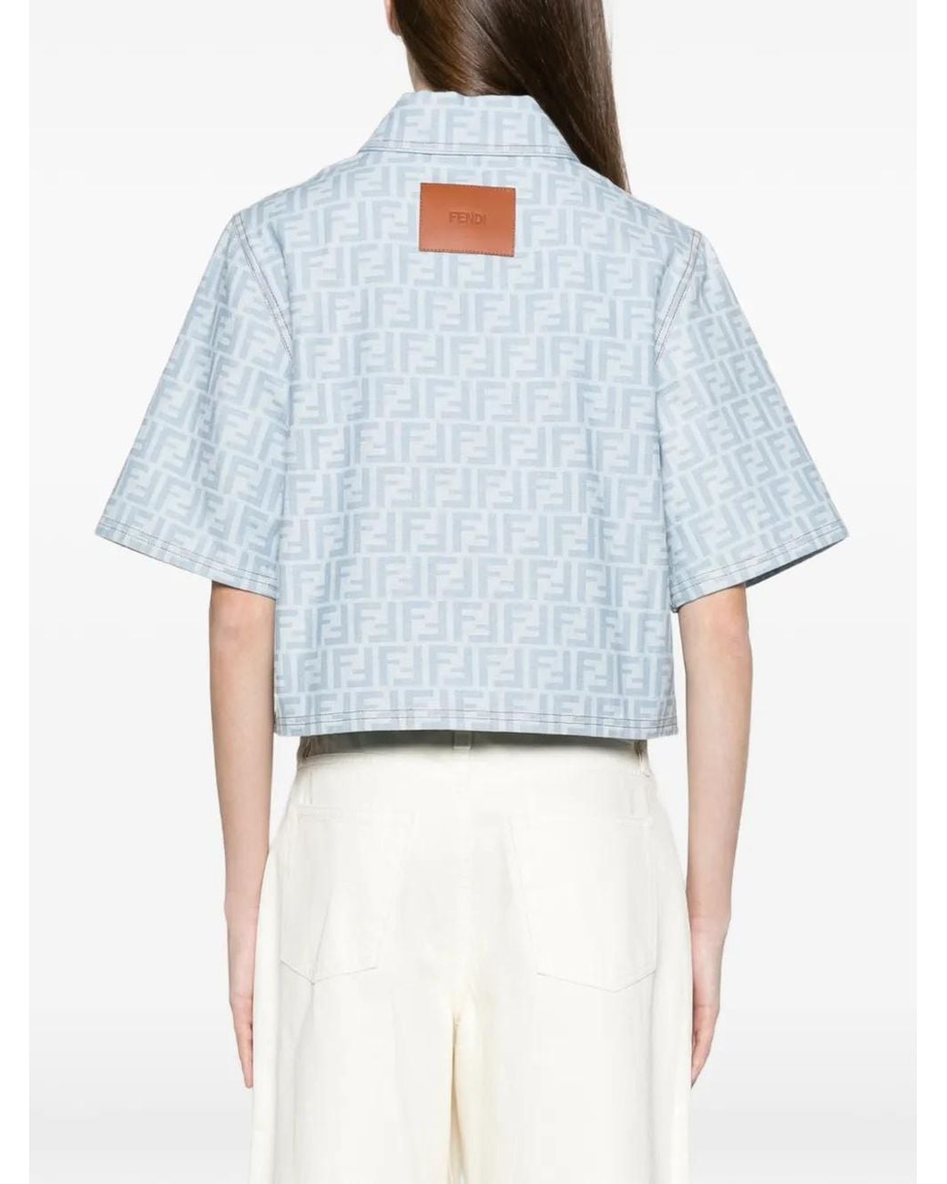 Fendi Lichtblauw Denim Ff Jack in het White