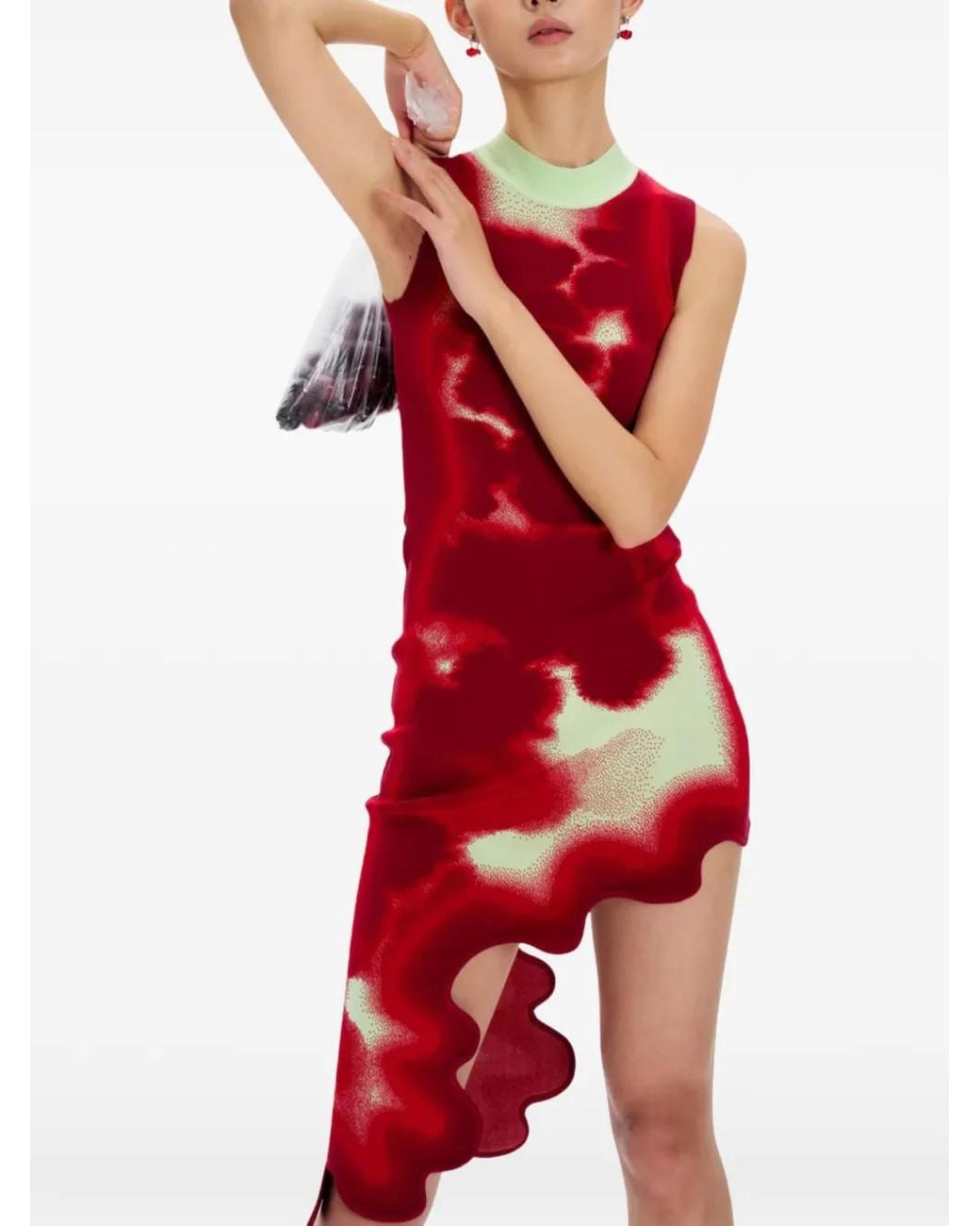 Ph5 Red Tie-Dye Midi Dress