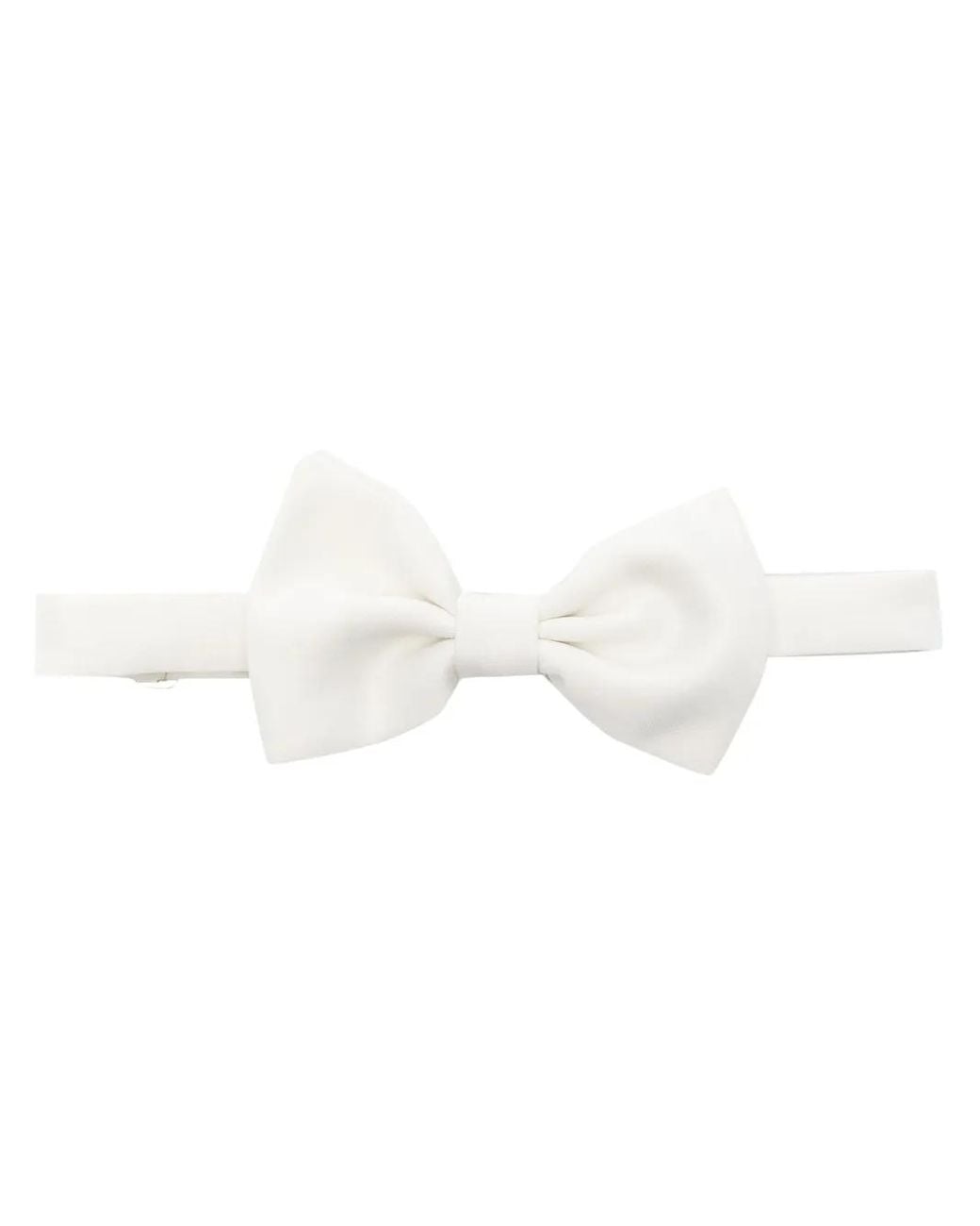 Tagliatore White Satin Bow Tie for men