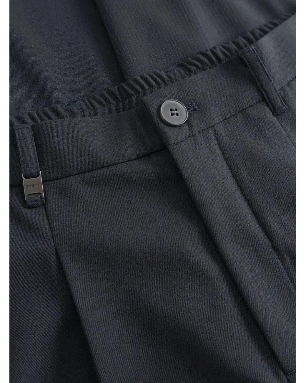 Gabba Blue Gabnapoli 19 Phin Pleated Elasticated-Waistband Trousers for men