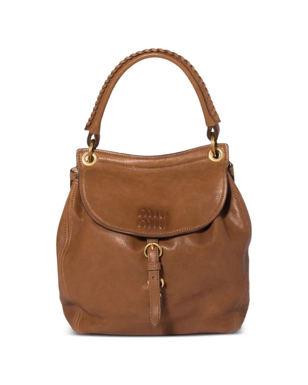 Miu Miu Brown Rendez-Vous Nappa-Leather Backpack