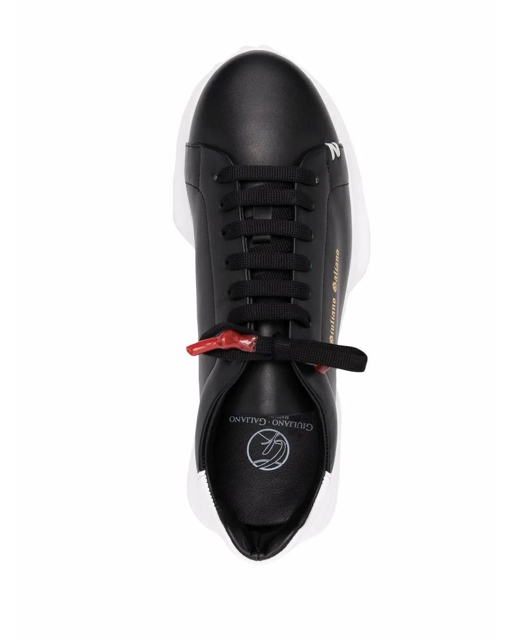 Giuliano Galiano Black Side Logo-Print Sneakers for men