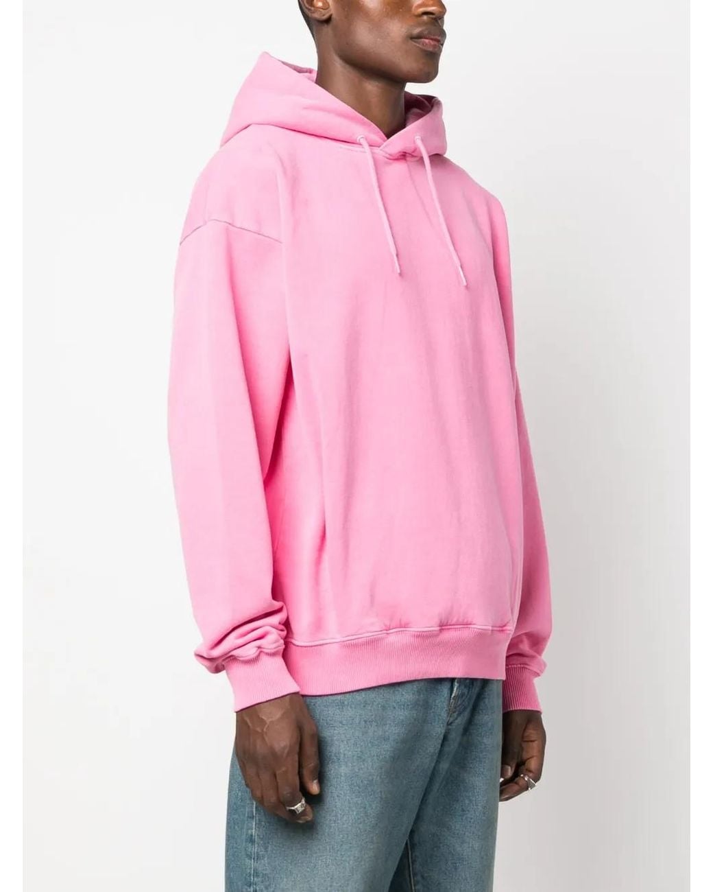 Martine Rose Pink Logo-Print Cotton Hoodie for men