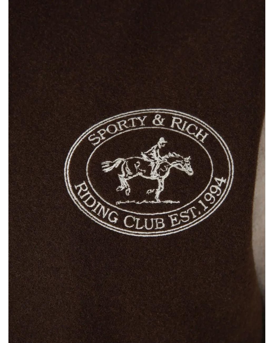Sporty & Rich Brown Logo-Embroidered Wool Jacket