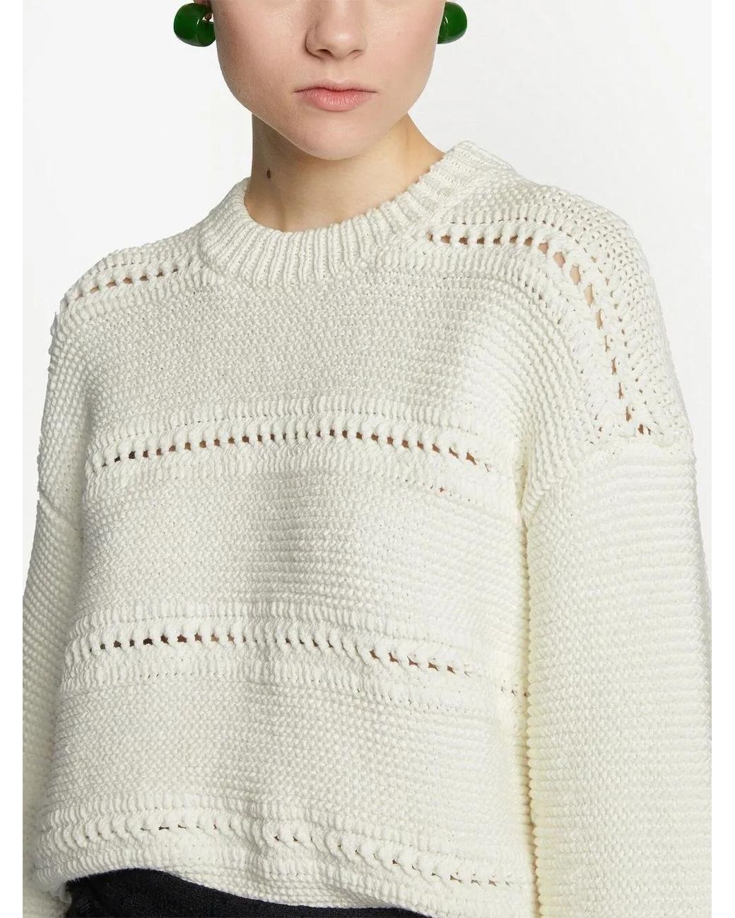 Proenza Schouler White Cropped Open-Knit Jumper