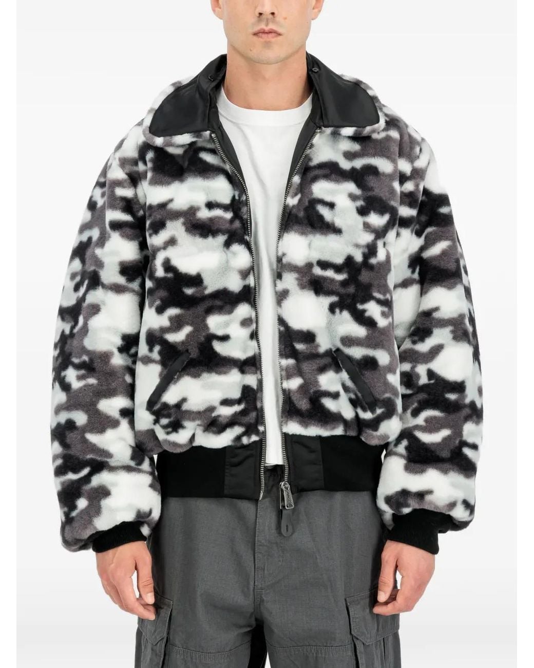 Alpha Industries Black B-15 Reversible Ii Uv Loose-Fit Bomber Jacket