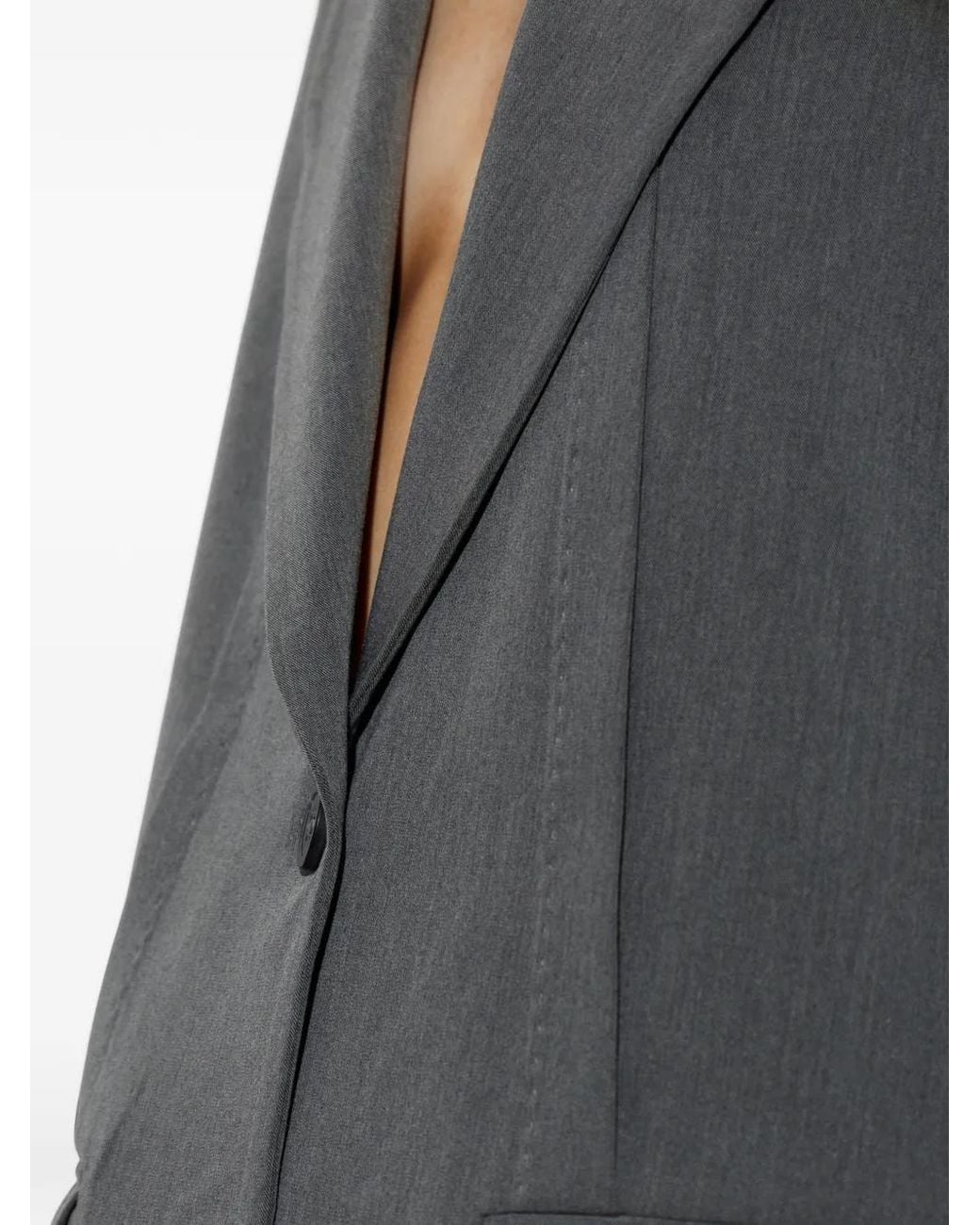 Akep Gray Single-Breasted Blazer