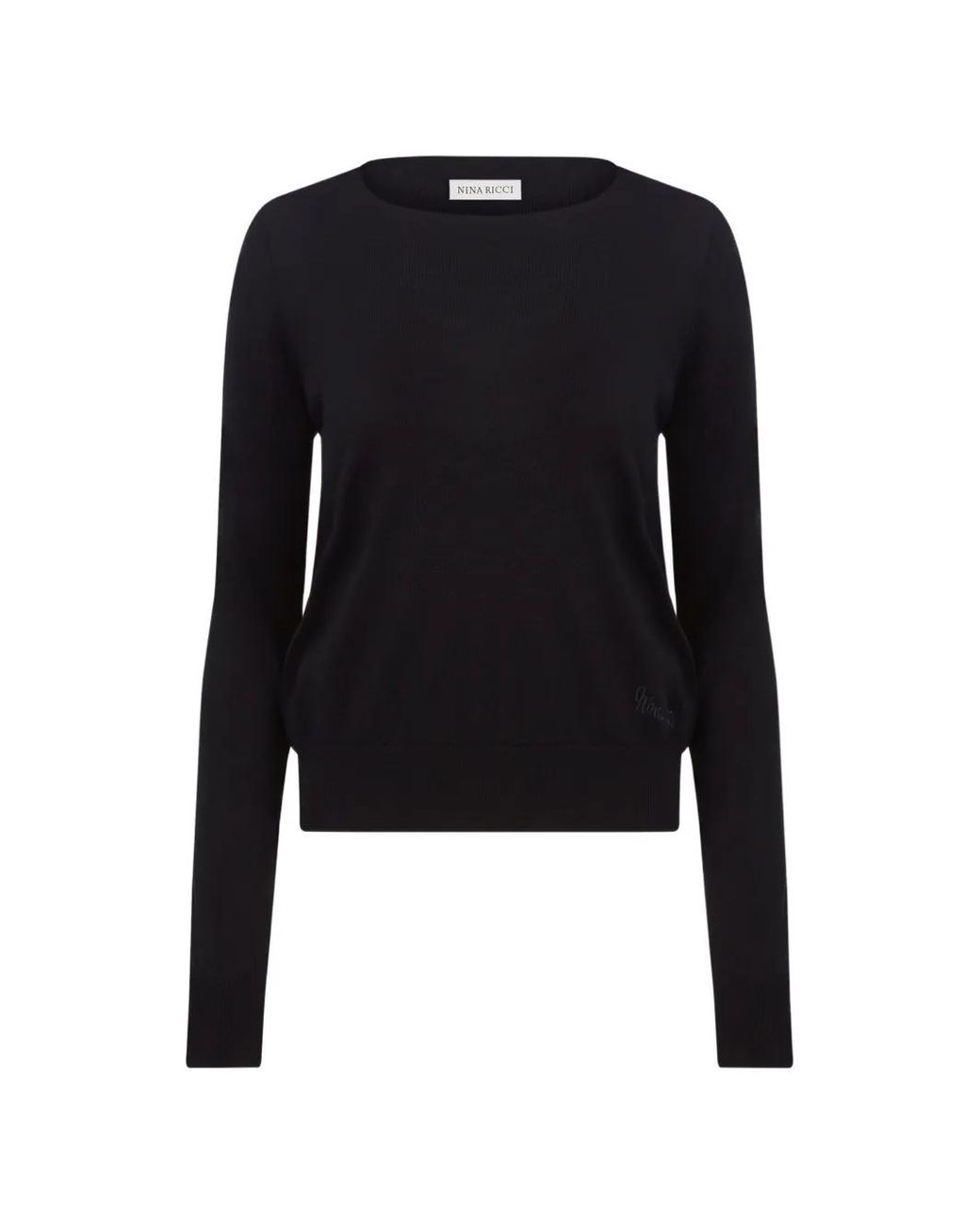 Nina Ricci Blue Open-Back Bow-Detail Sweater