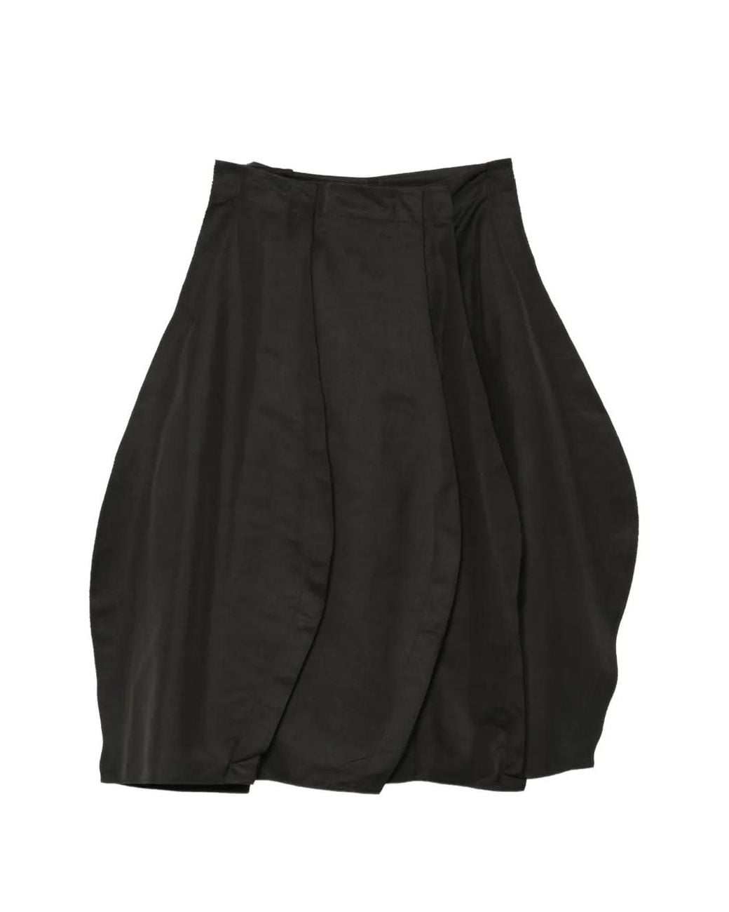 Litkovskaya Black Layered-Panel Balloon Midi Skirt