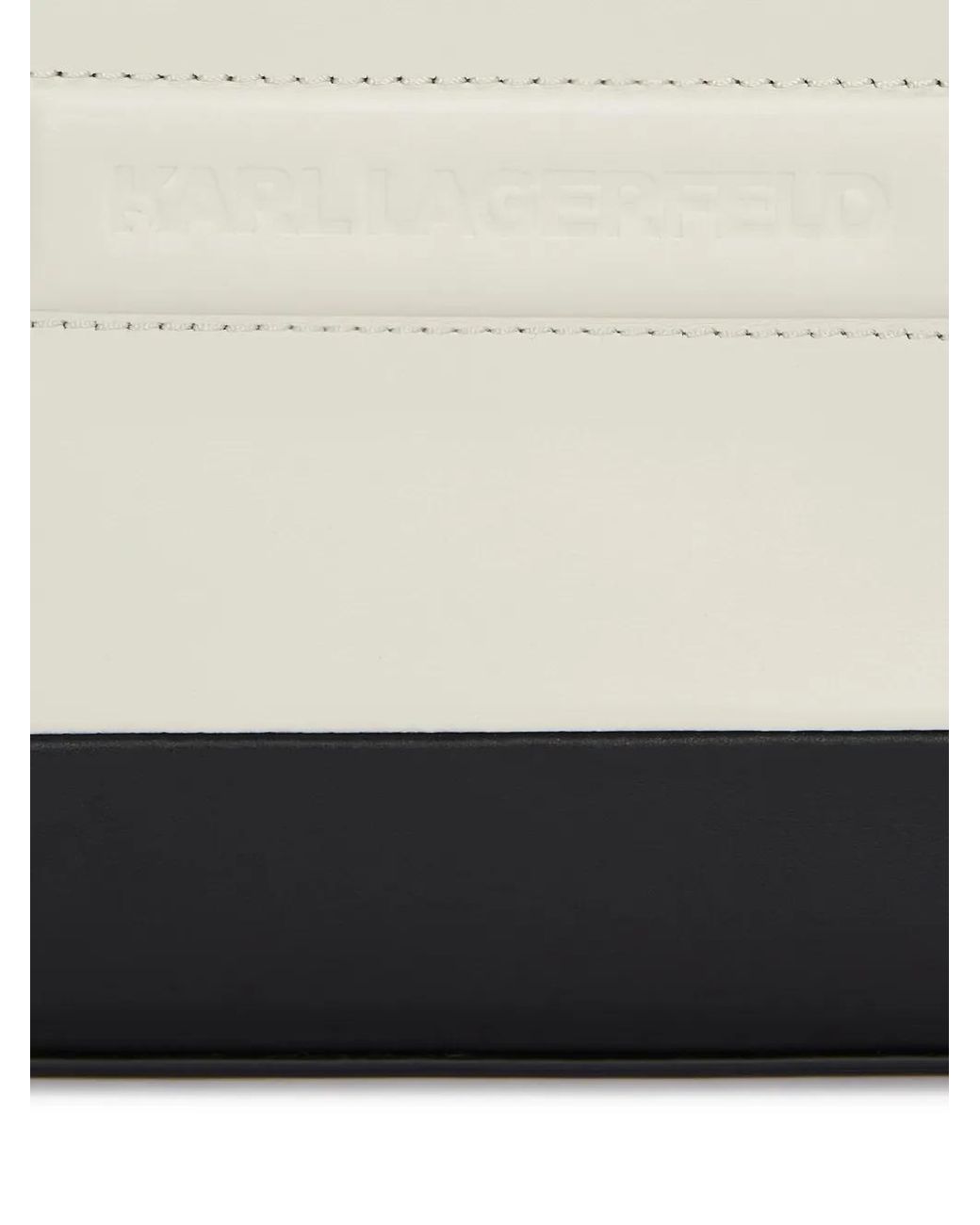 Karl Lagerfeld White Colour-Block Debossed-Logo Shoulder Bag