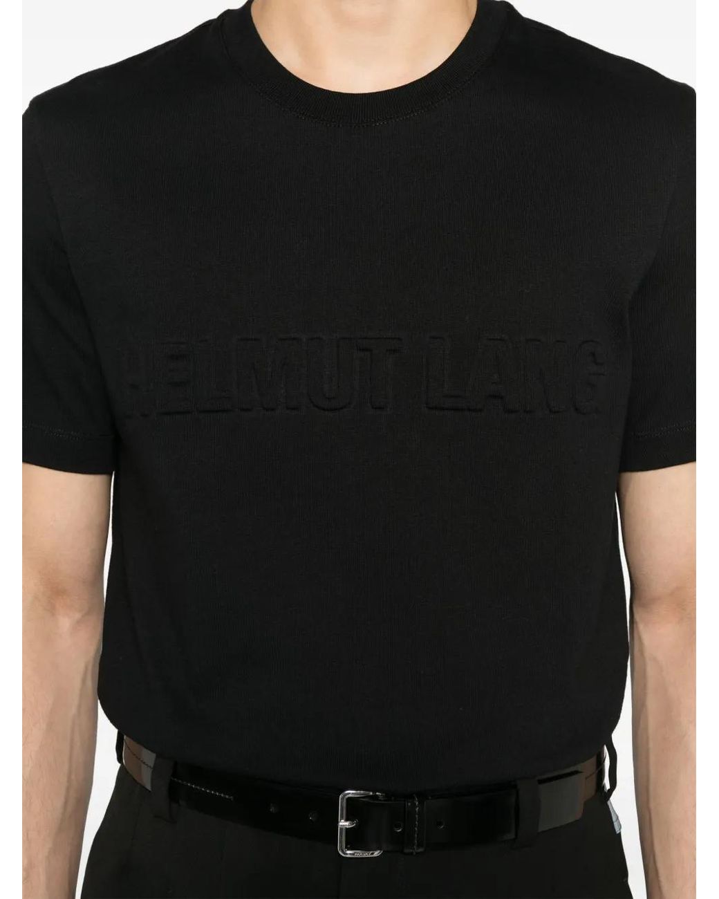 Helmut Lang Black Logo-Embossed T-Shirt for men