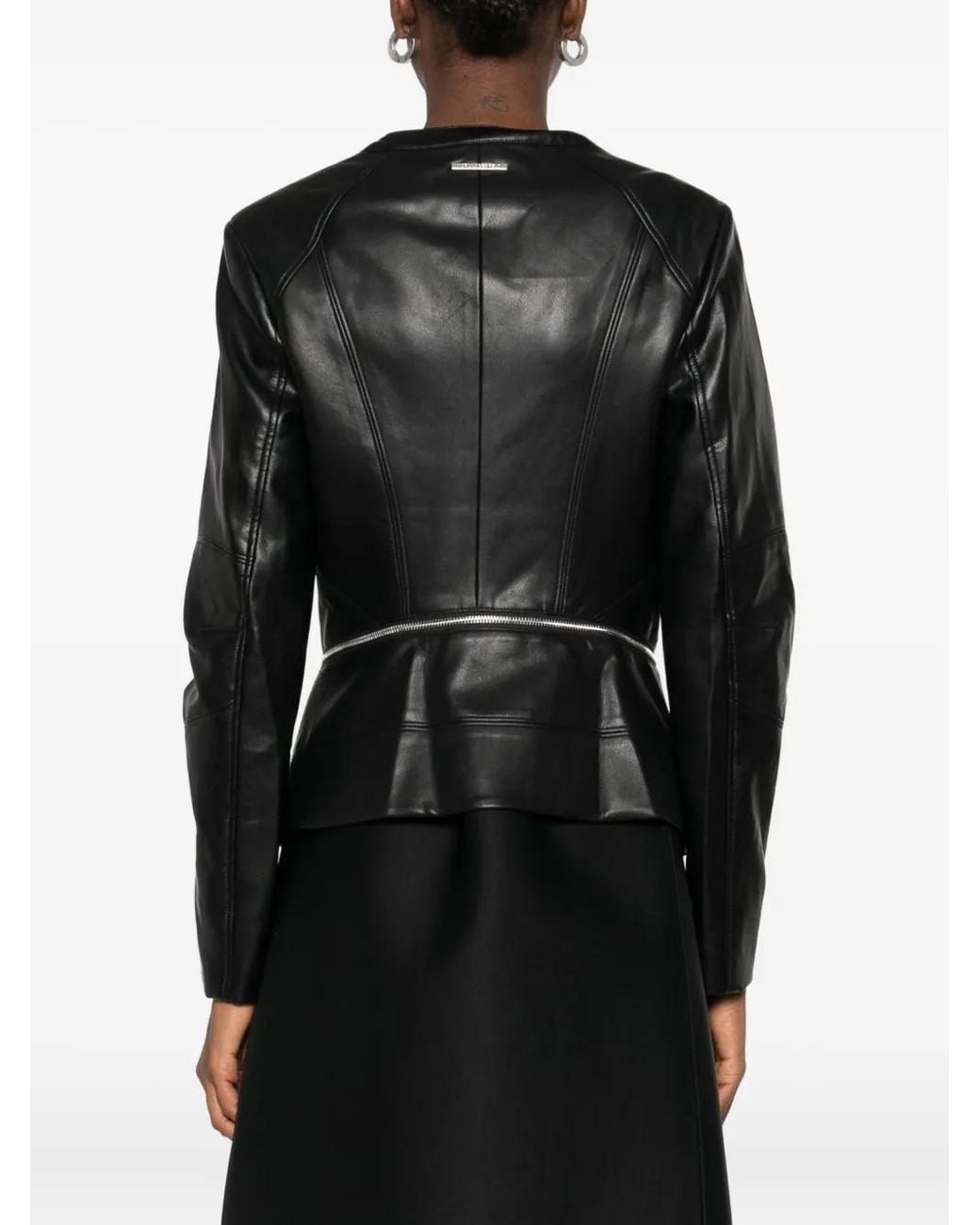 Karl Lagerfeld Black Zip-Front Panelled Jacket