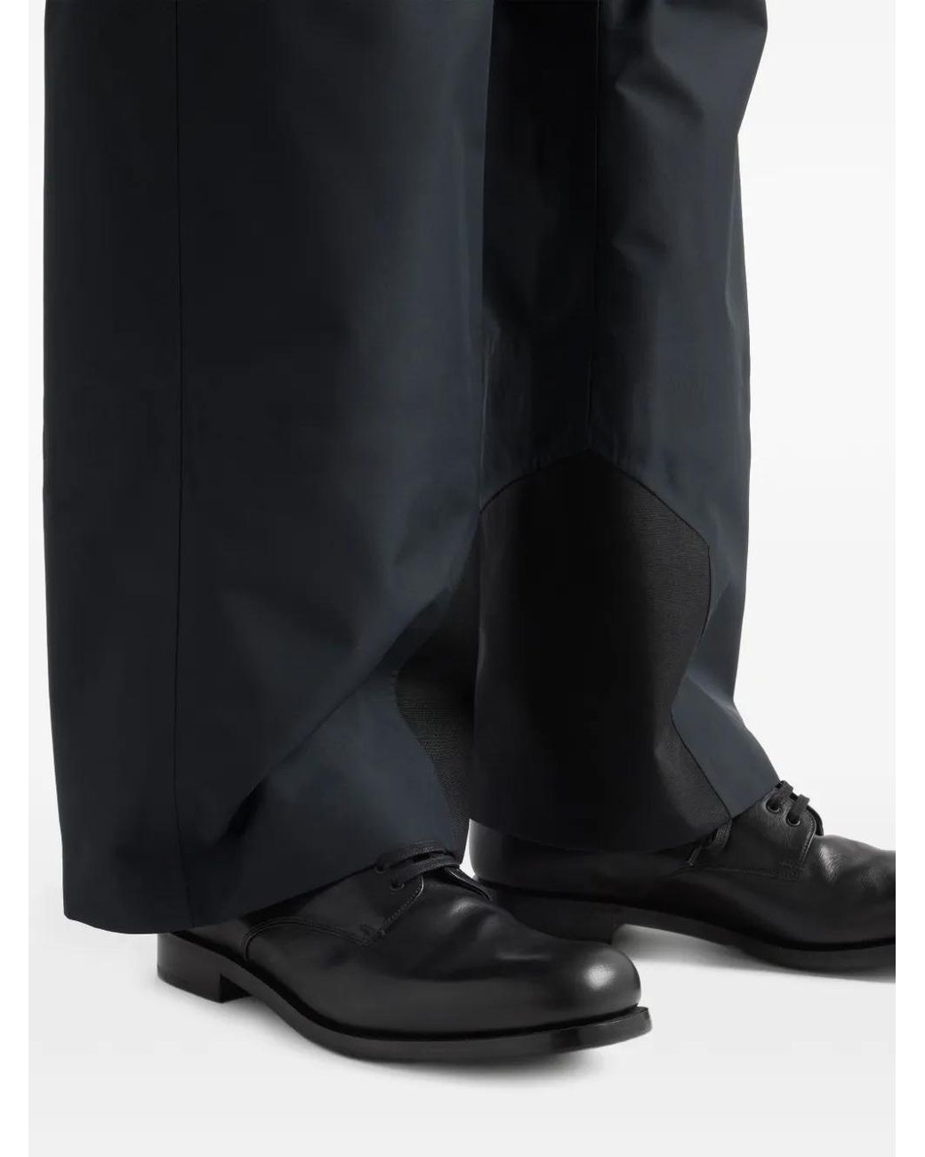 Prada Black Leather Antiqued Derby Shoes for men