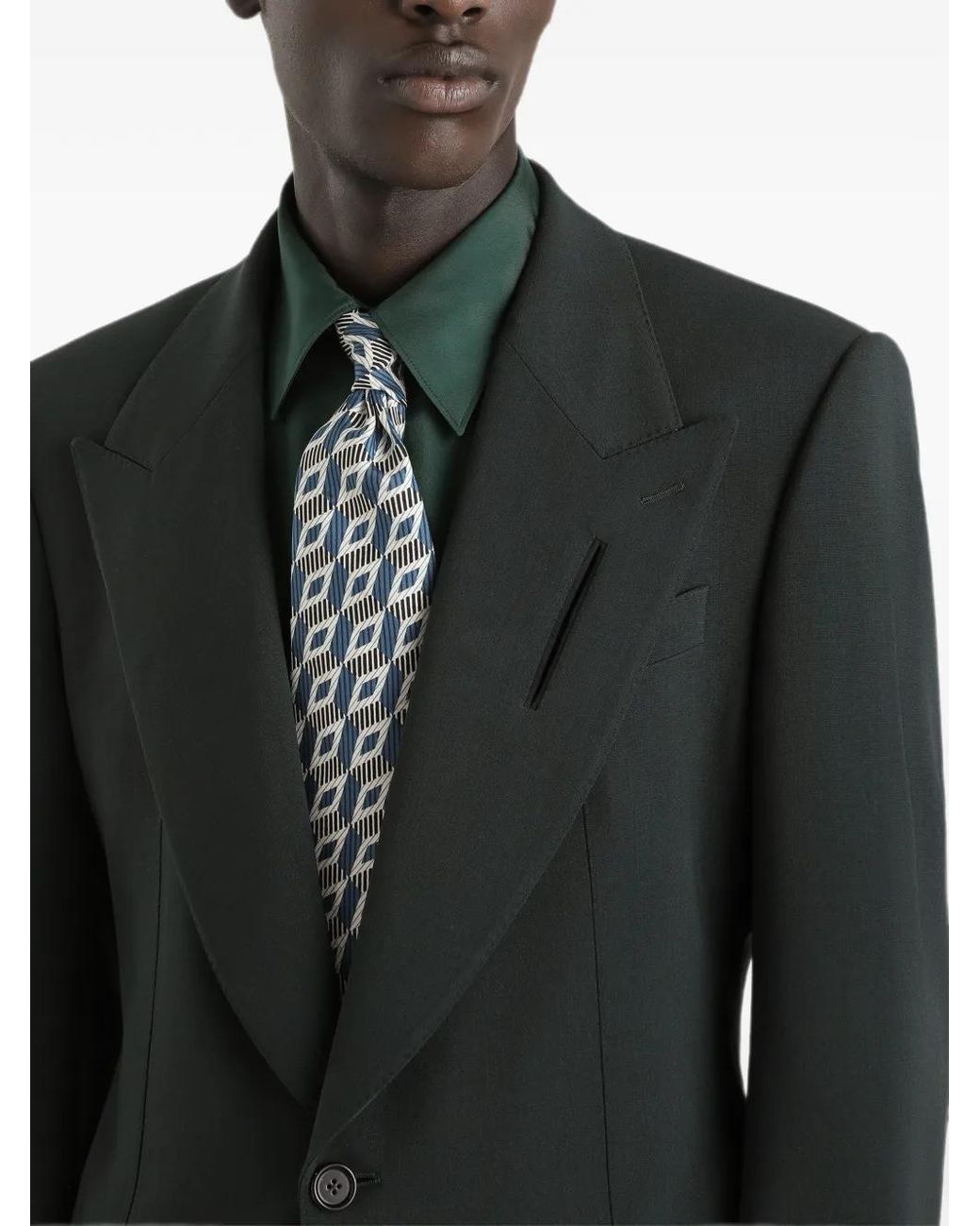Dolce & Gabbana Black Single-Breasted Micro-Rib Jacket for men