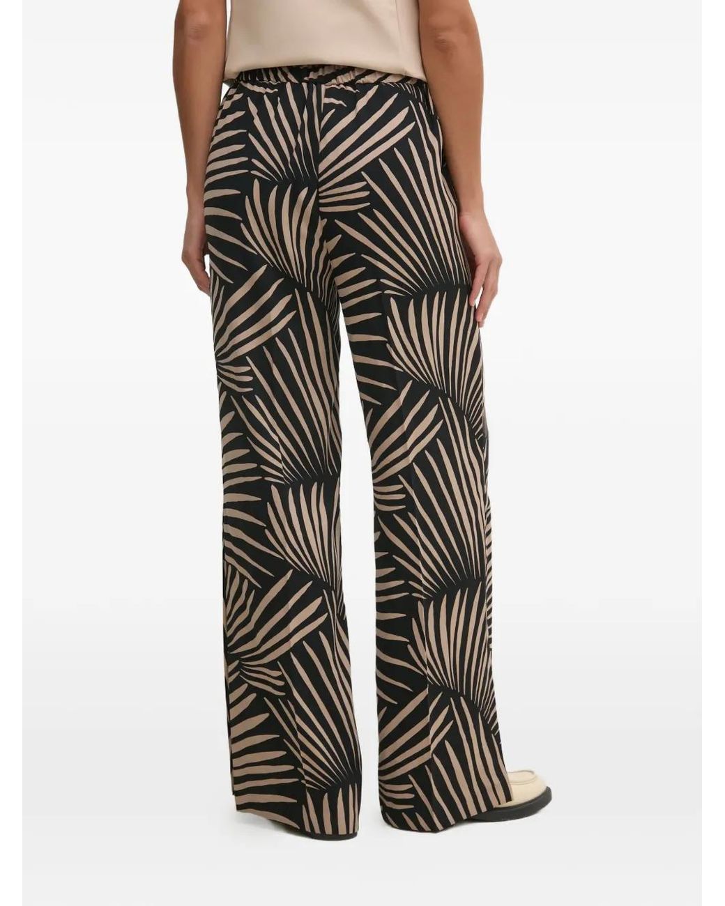 Joseph Ribkoff Black Abstract-Print Split Trousers