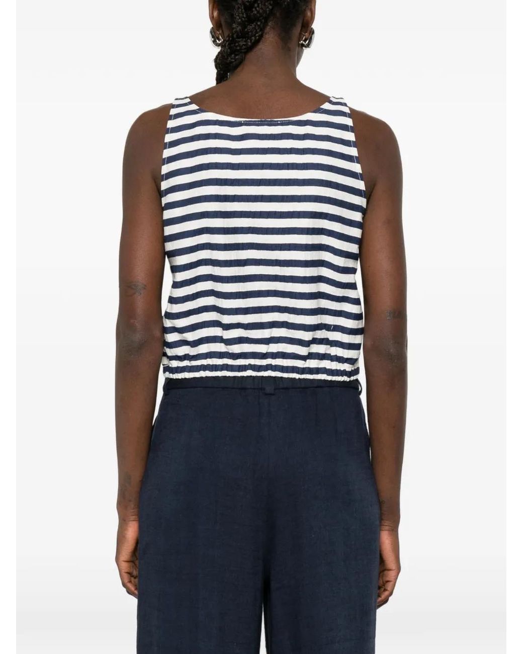 Maje Blue Linen-Blend Top