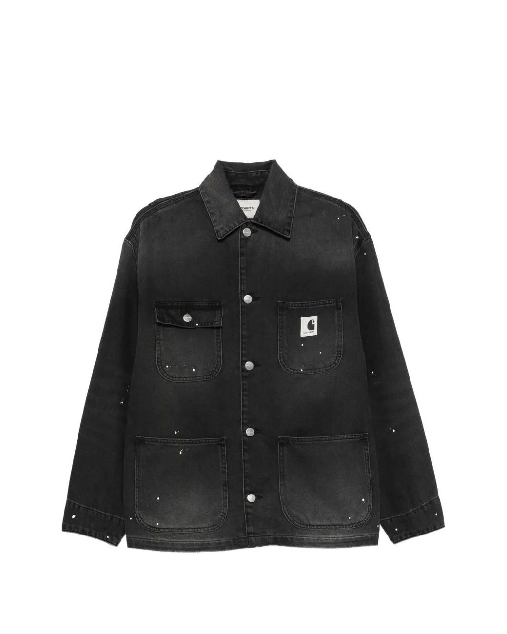 Carhartt Black Michigan Paint-Splatter Denim Jacket